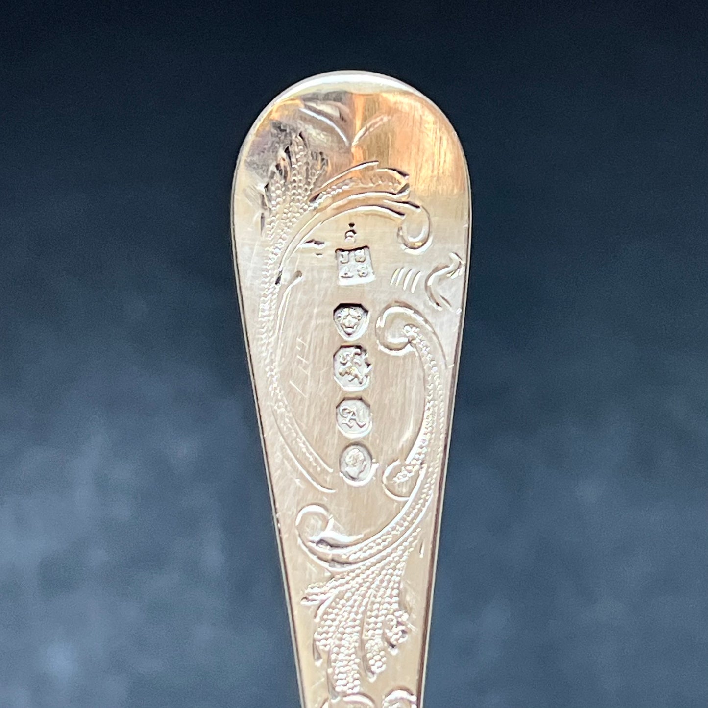 William IV Regency period sterling silver sugar sifter spoon. Hallmarked Joseph & Albert Savory, 1836 , London.