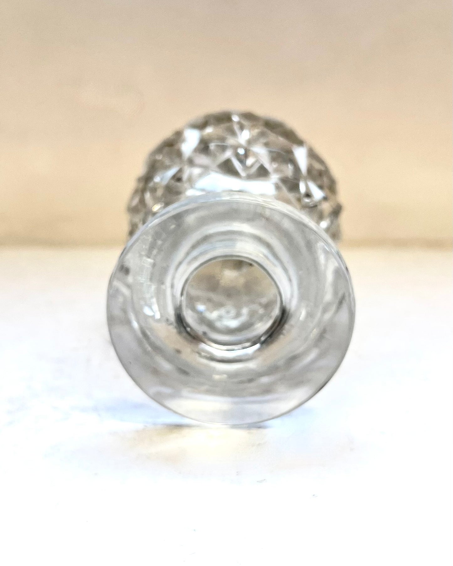 Antique George V cut glass and sterling silver toiletry/scent bottle, London 1919