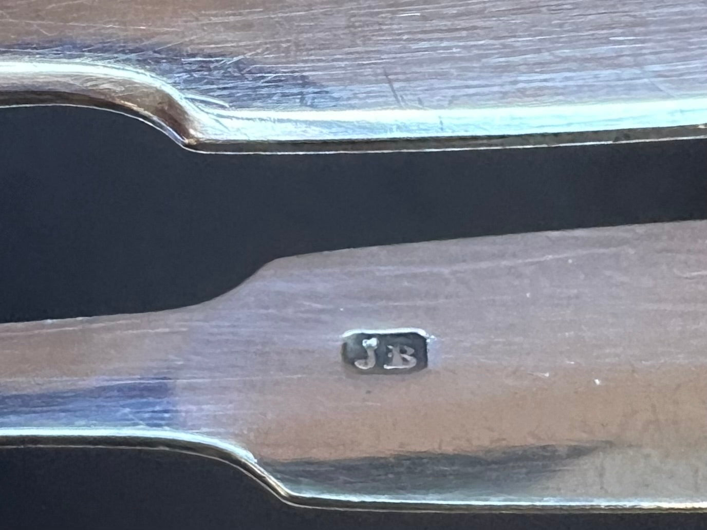 Early Victorian sterling silver tongs, with marks for James Beebe, London 1838