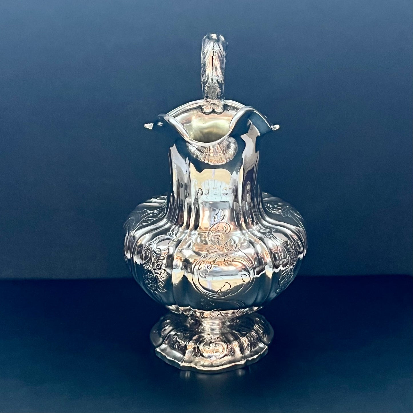 Antique Scottish sterling silver milk jug, William Marshall & Sons, 1840, Edinburgh