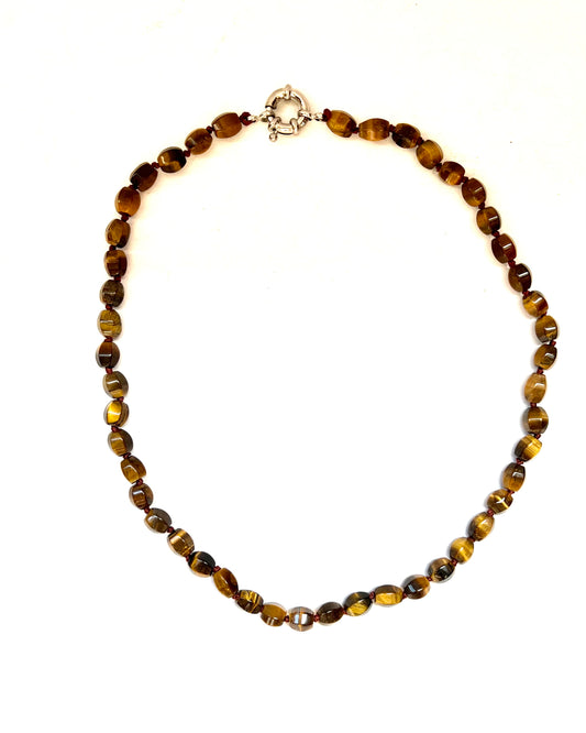 Vintage Tiger's Eye Facetted Bead Necklace