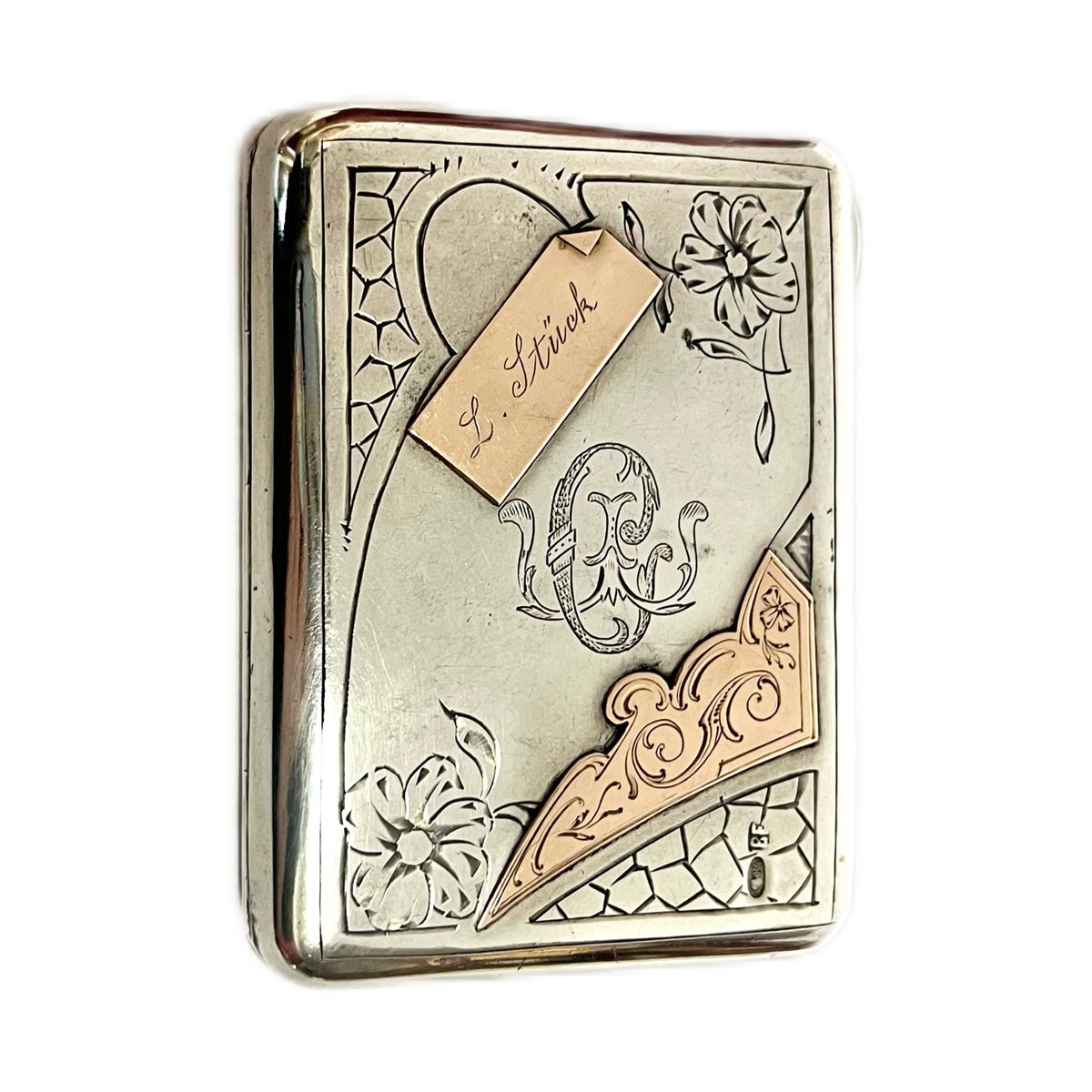 Antique 9 ct gold and .875 Russian silver purse