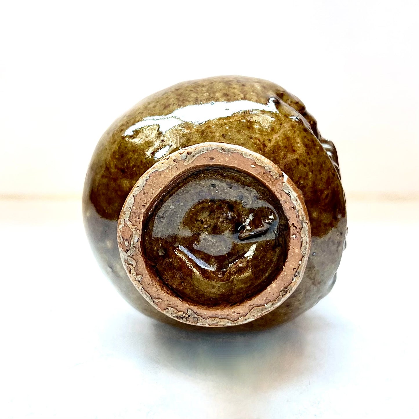 古董“Banko Ware”日本陶器花瓶,带宝塔图案,严岛神社窑,宫岛陶器