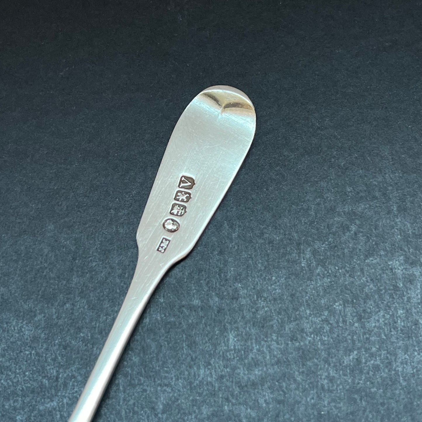 Pair of 2 early Victorian provincial silver sterling silver spoons, John Menzies, 1839 and 1840, Glasgow