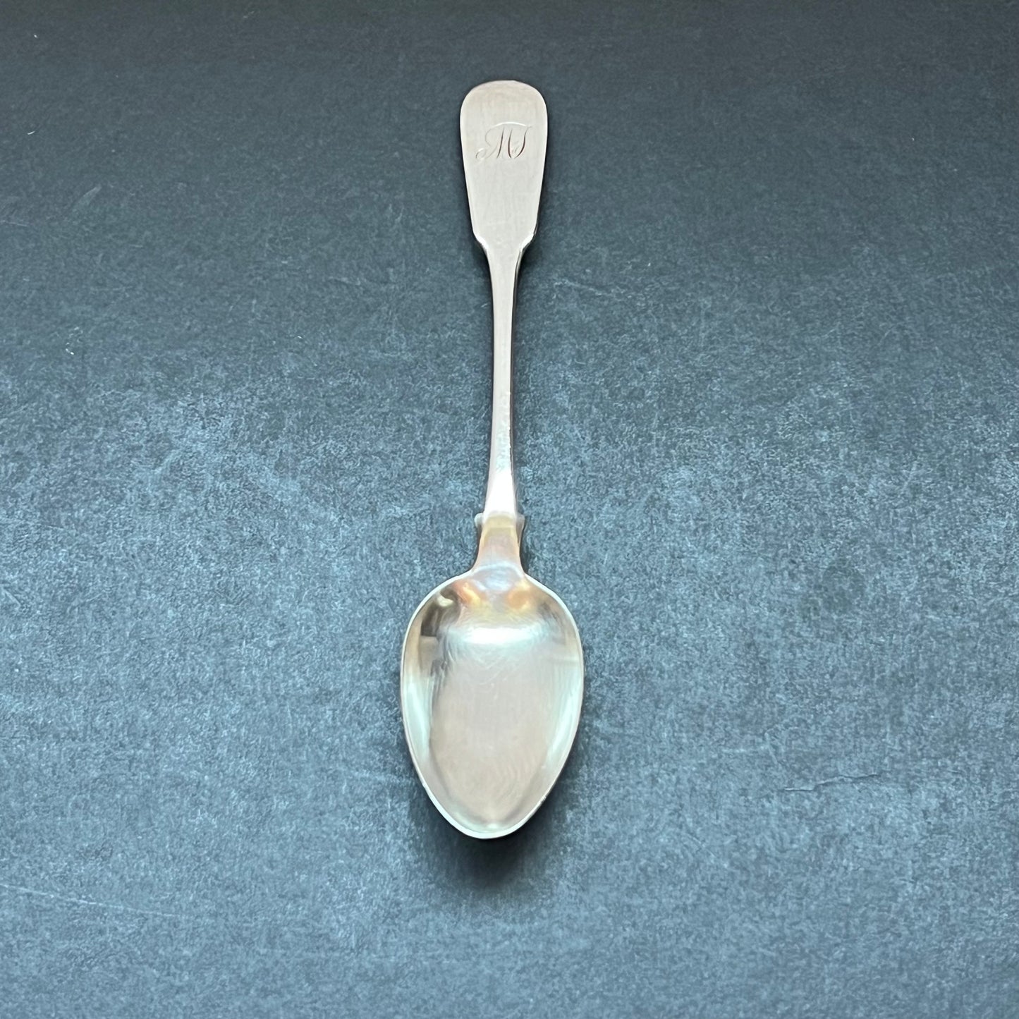 Pair of 2 early Victorian provincial silver sterling silver spoons, John Menzies, 1839 and 1840, Glasgow