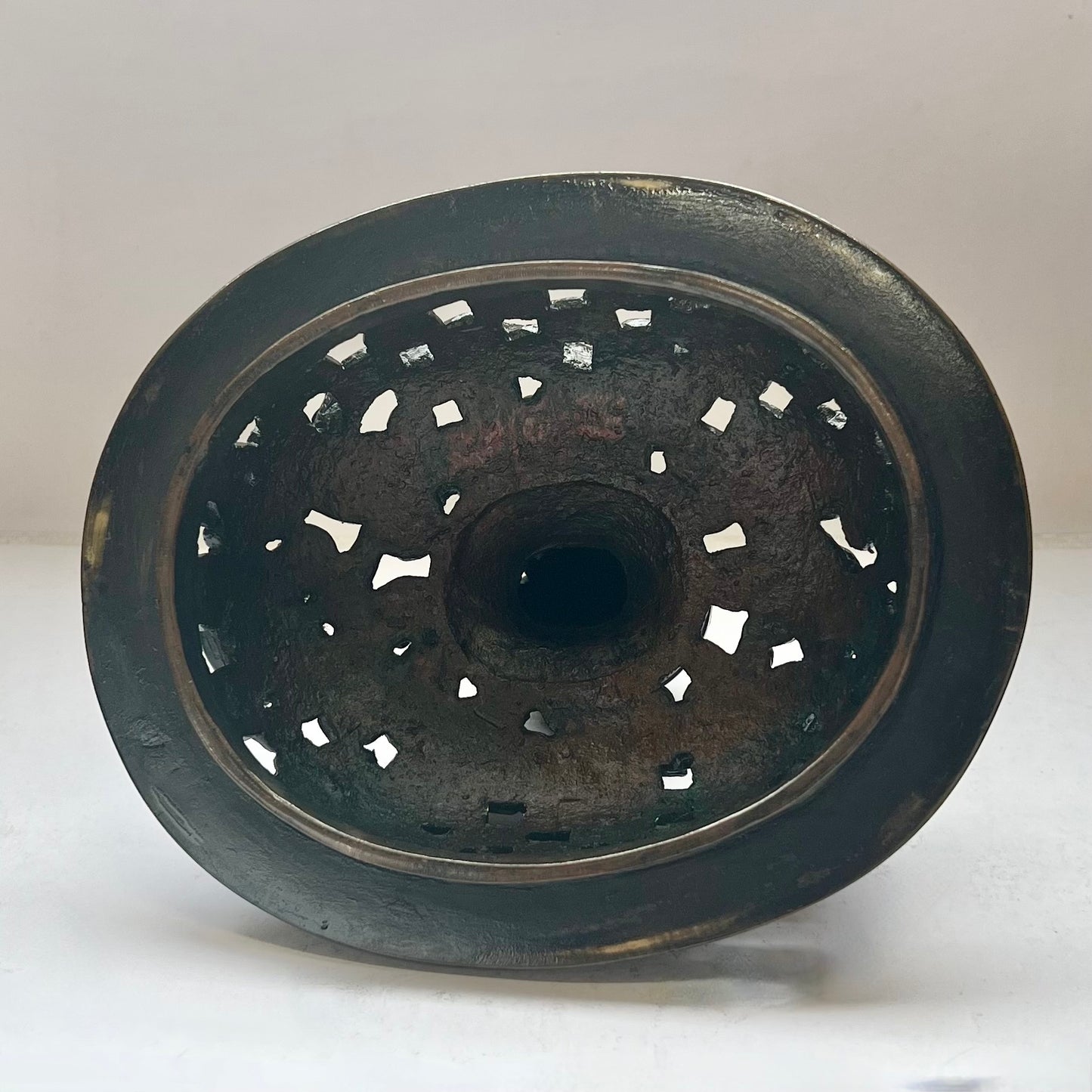 大型、坚固的古董龙凤中国青铜香炉,可能为 20 世纪早期至中期