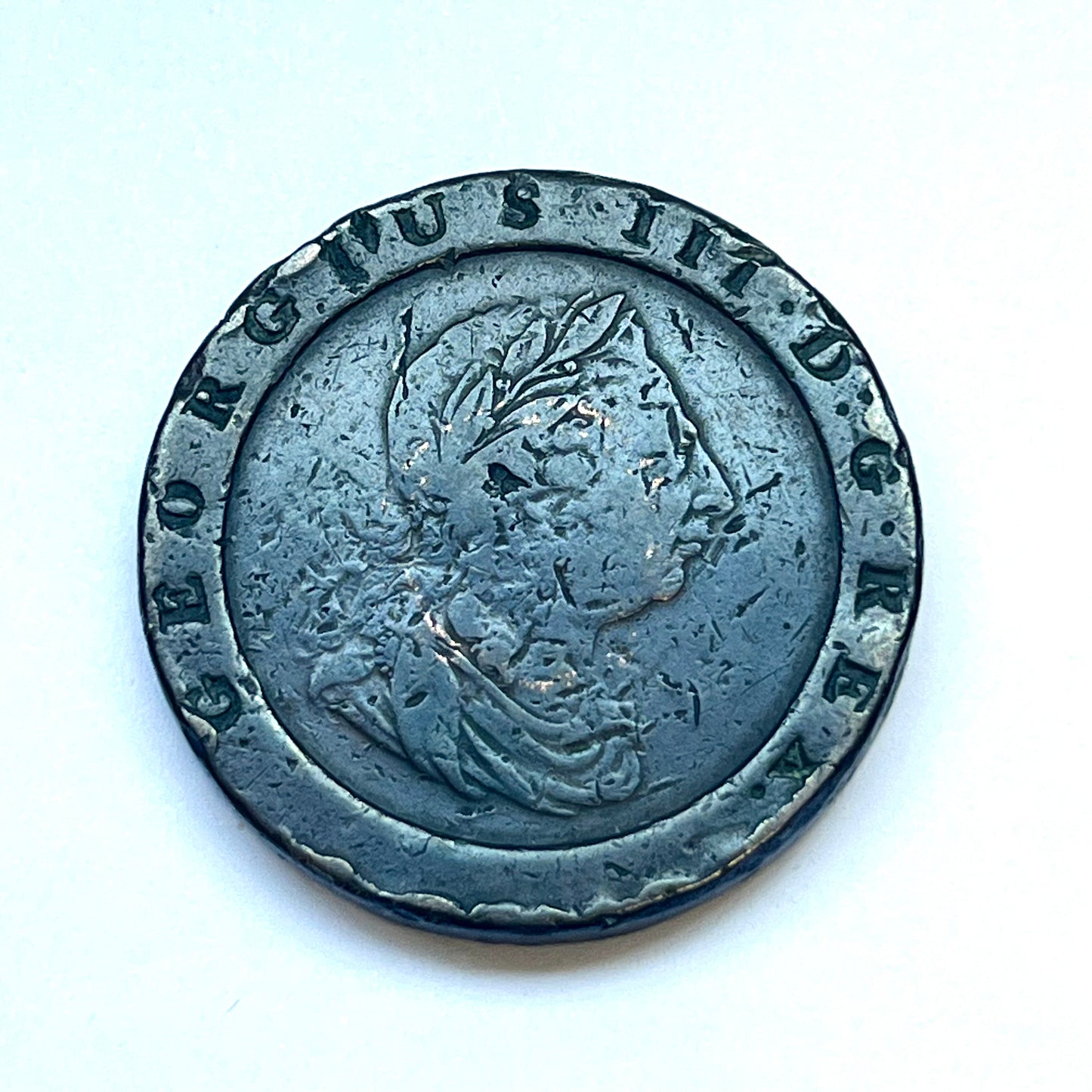非常罕见的 1797 年未评级车轮两便士,由英国汉兹沃斯 Soho Mint 铸造