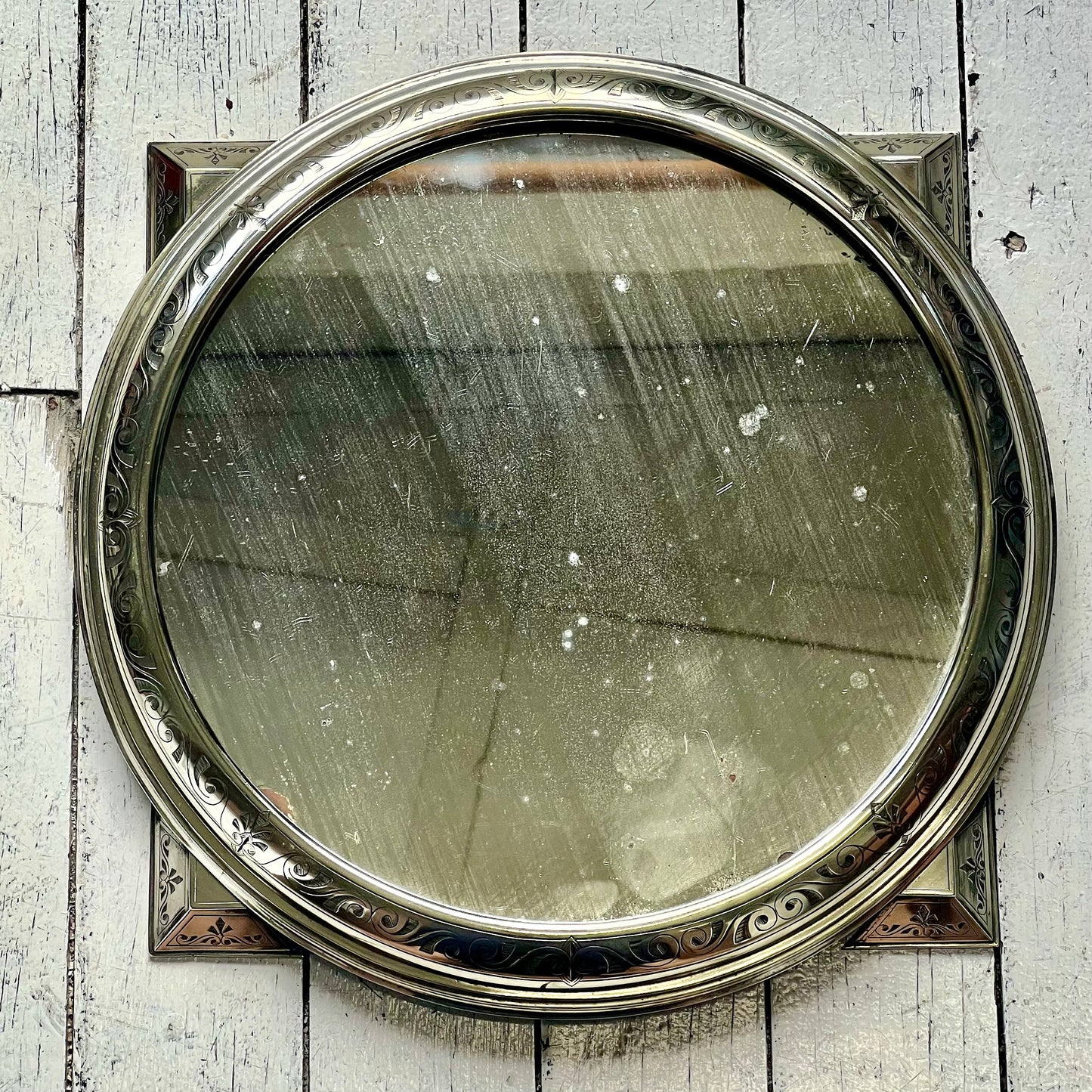 Rare Aesthetic Movement European mirrored plateau tray