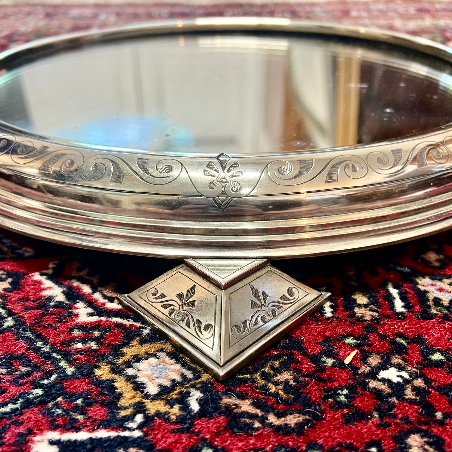 Rare Aesthetic Movement European mirrored plateau tray