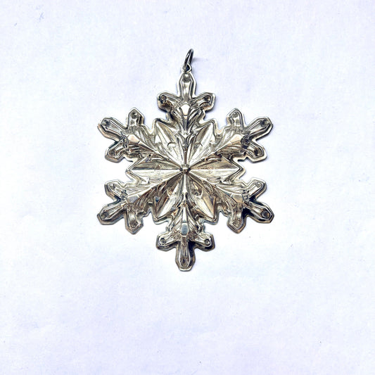 #4 Vintage Sterling Silver 1970s Figural Snowflake ornaments by Gorham
