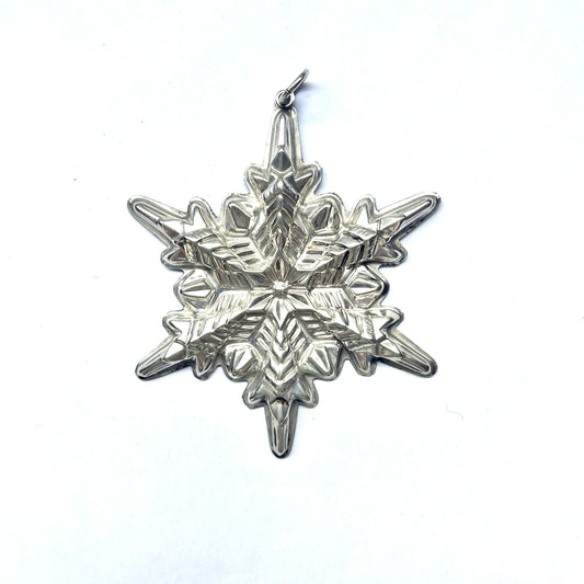 #5 Vintage Sterling Silver 1970s Figural Snowflake ornament by Gorham
