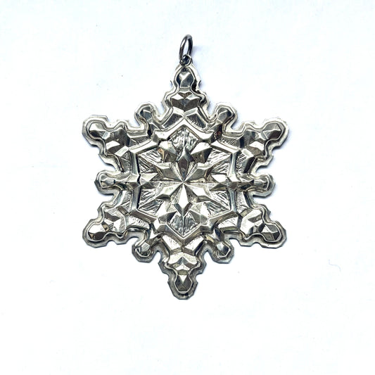 #8 Vintage Sterling Silver 1970s Figural Snowflake ornaments by Gorham