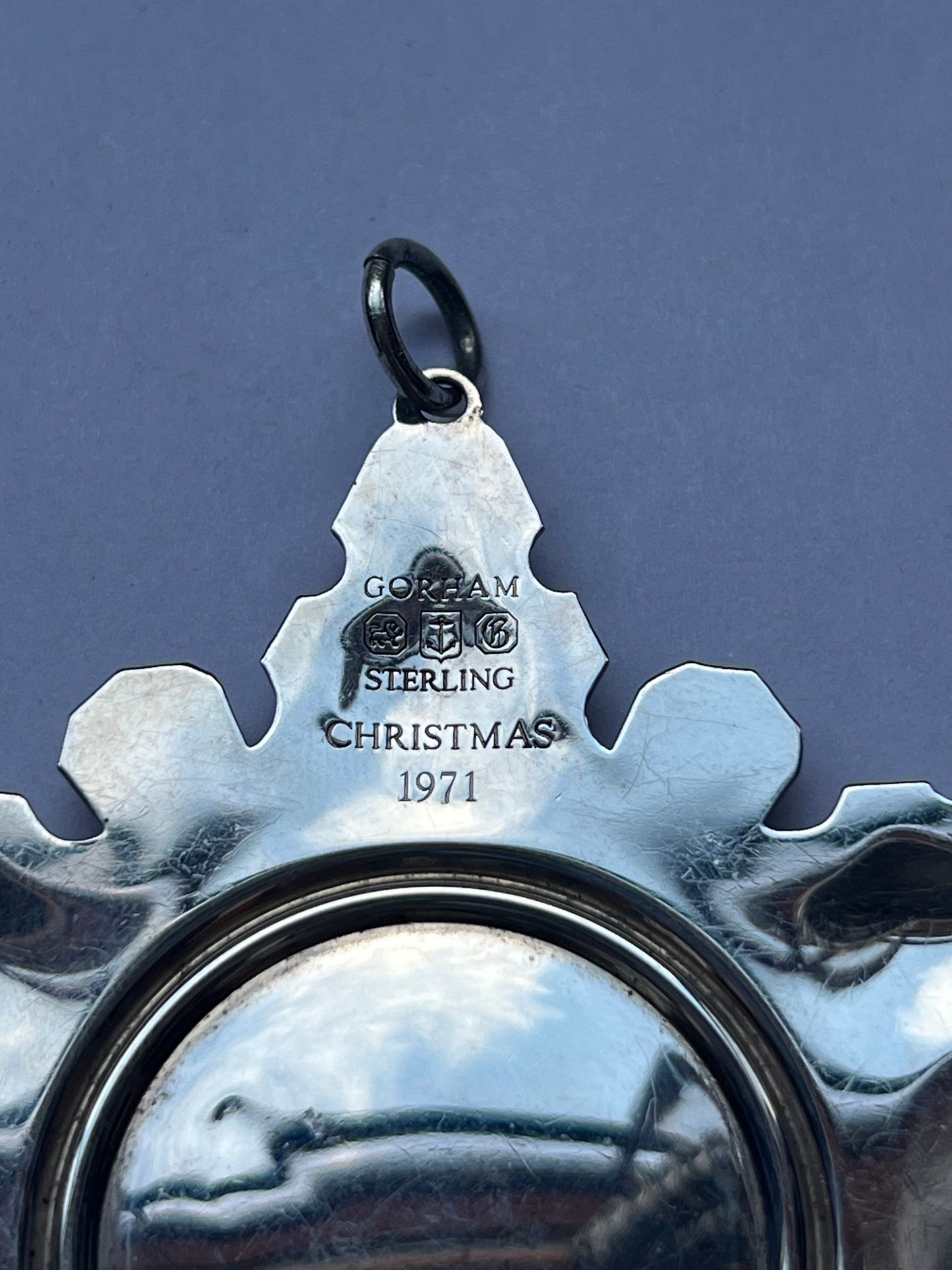 Adornos de copos de nieve con figuras de plata de ley vintage de la década de 1970 de Gorham