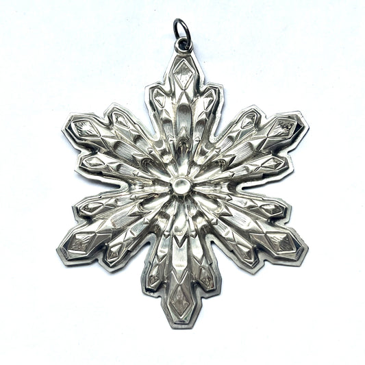 #1- Vintage Sterling Silver 1970s Figural Snowflake Ornament by Gorham