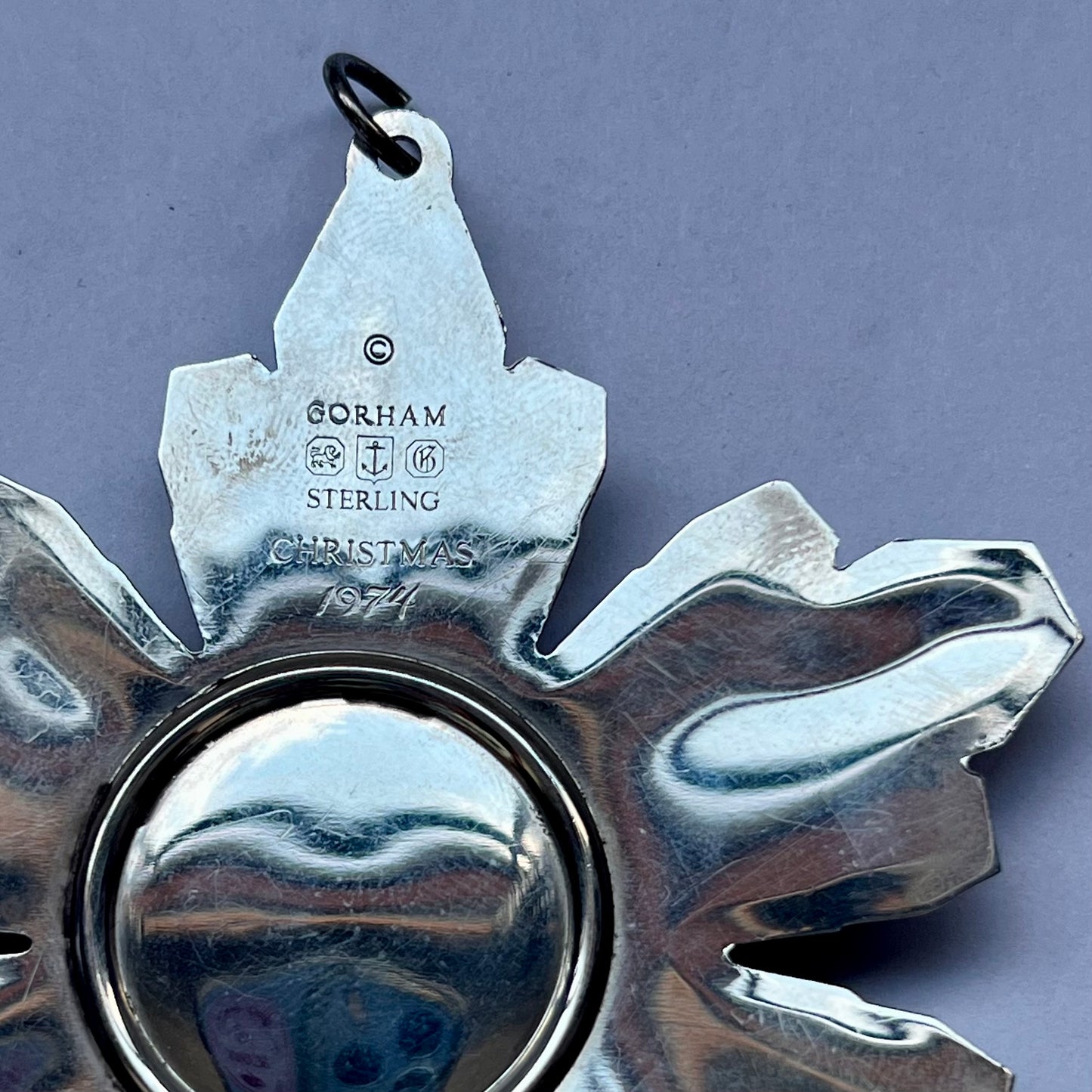 #1- Vintage Sterling Silver 1970s Figural Snowflake Ornament by Gorham