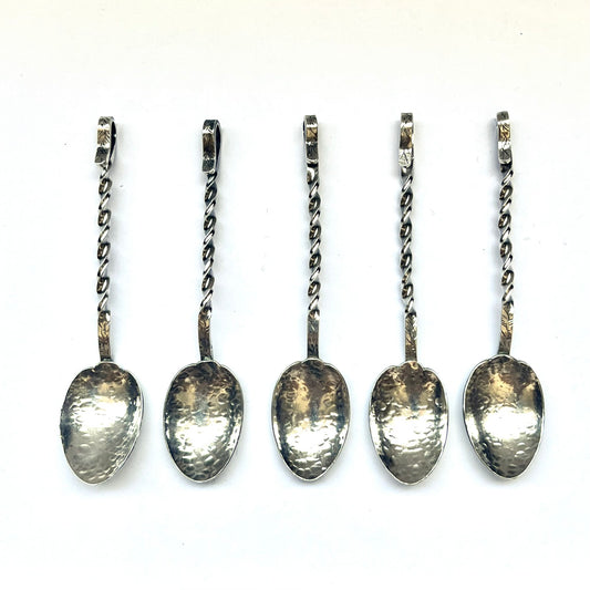 Lovely Vintage Australian Handwrought Silver Coffee / Condiment Spoons