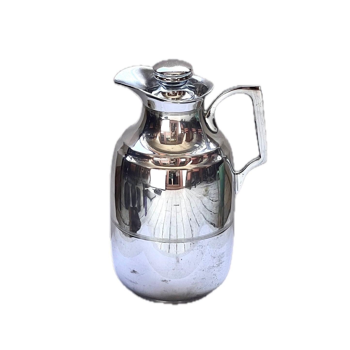 Jarra térmica de estilo Art Déco a mediados de siglo, fabricada en Inglaterra, circa 1930-1950