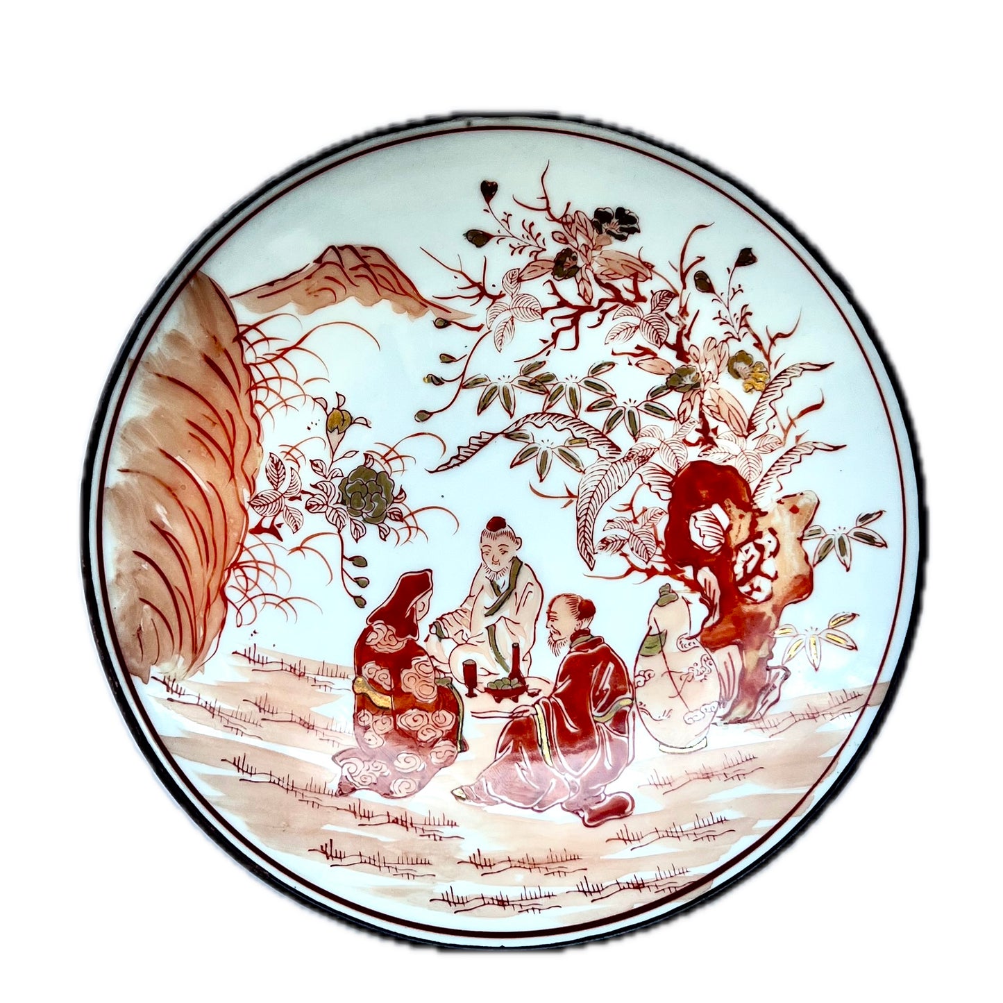 Antique Japanese Kutani plates circa late Meiji Period (late 19th century)