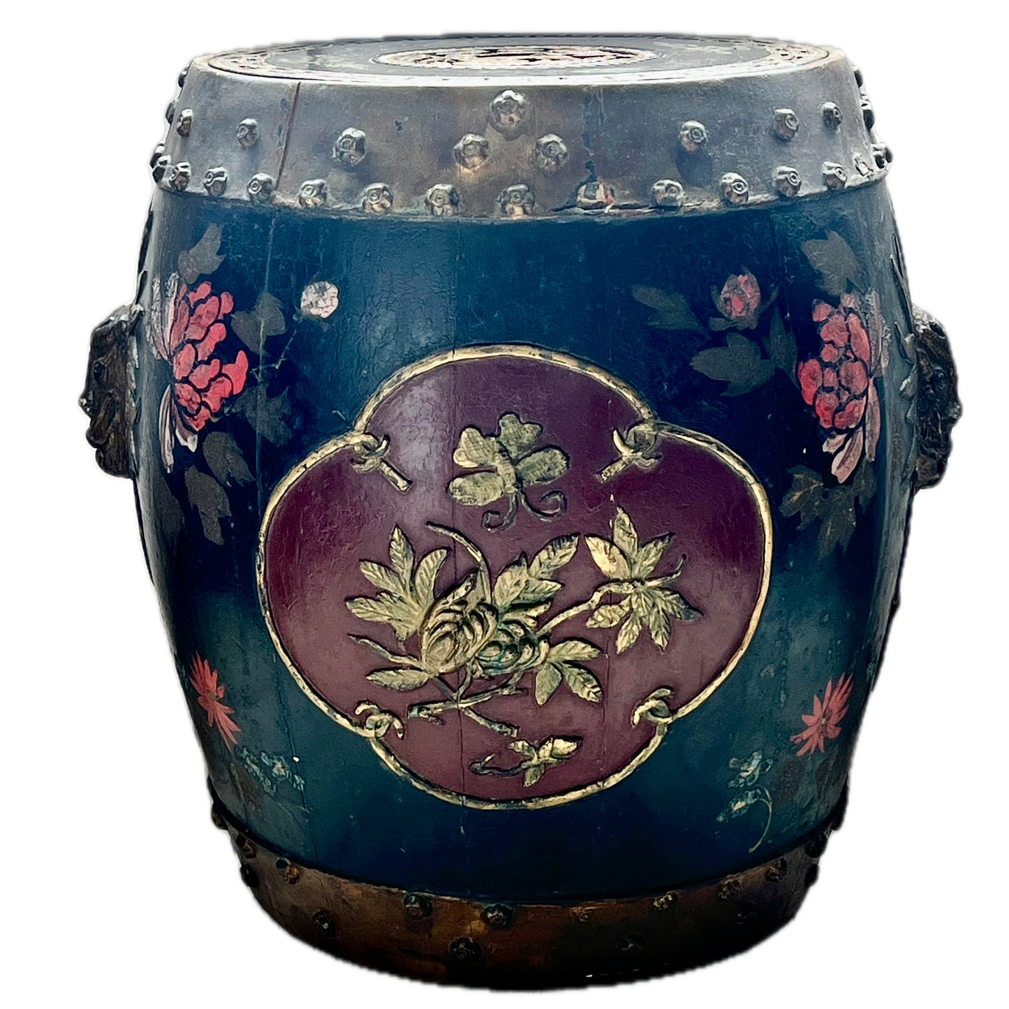 Rare and stunning pair of mid to late 19th century Qing Dynasty hand-painted and lacquered spice barrels