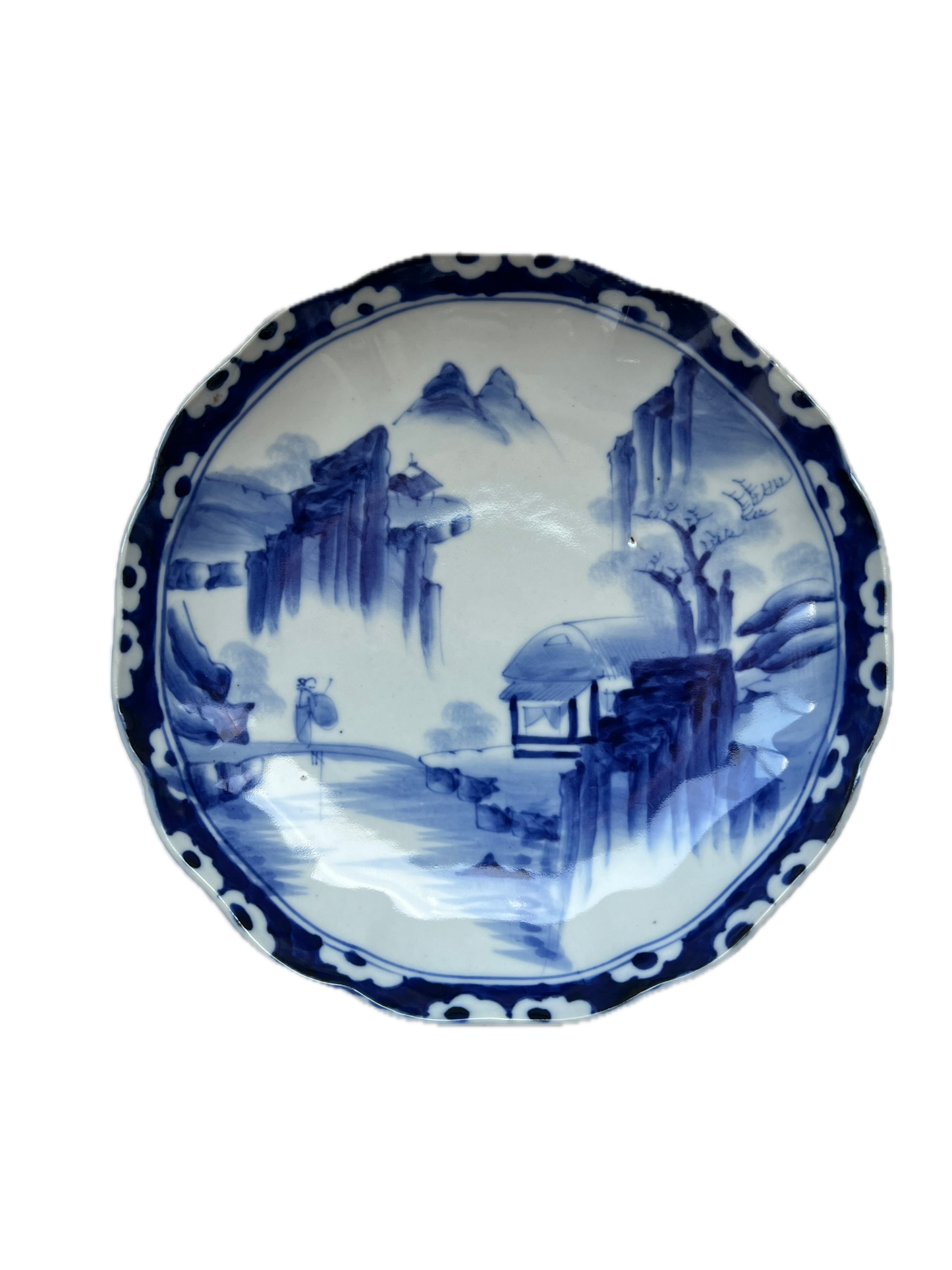 Lovely Edo period late 18th to early 19th century Japanese porcelain shallow bowl, 4 available
