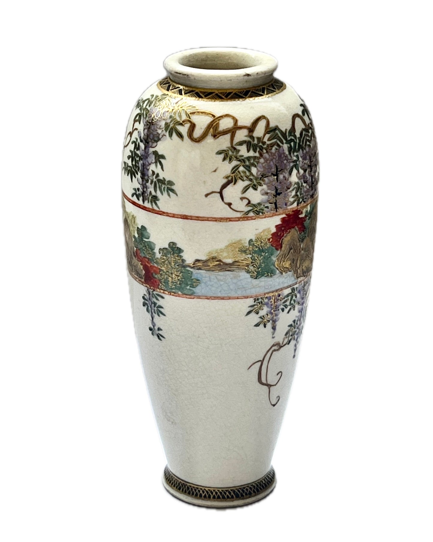 Antique Satsuma porcelain vase circa Meiji period, mid to late 19th century