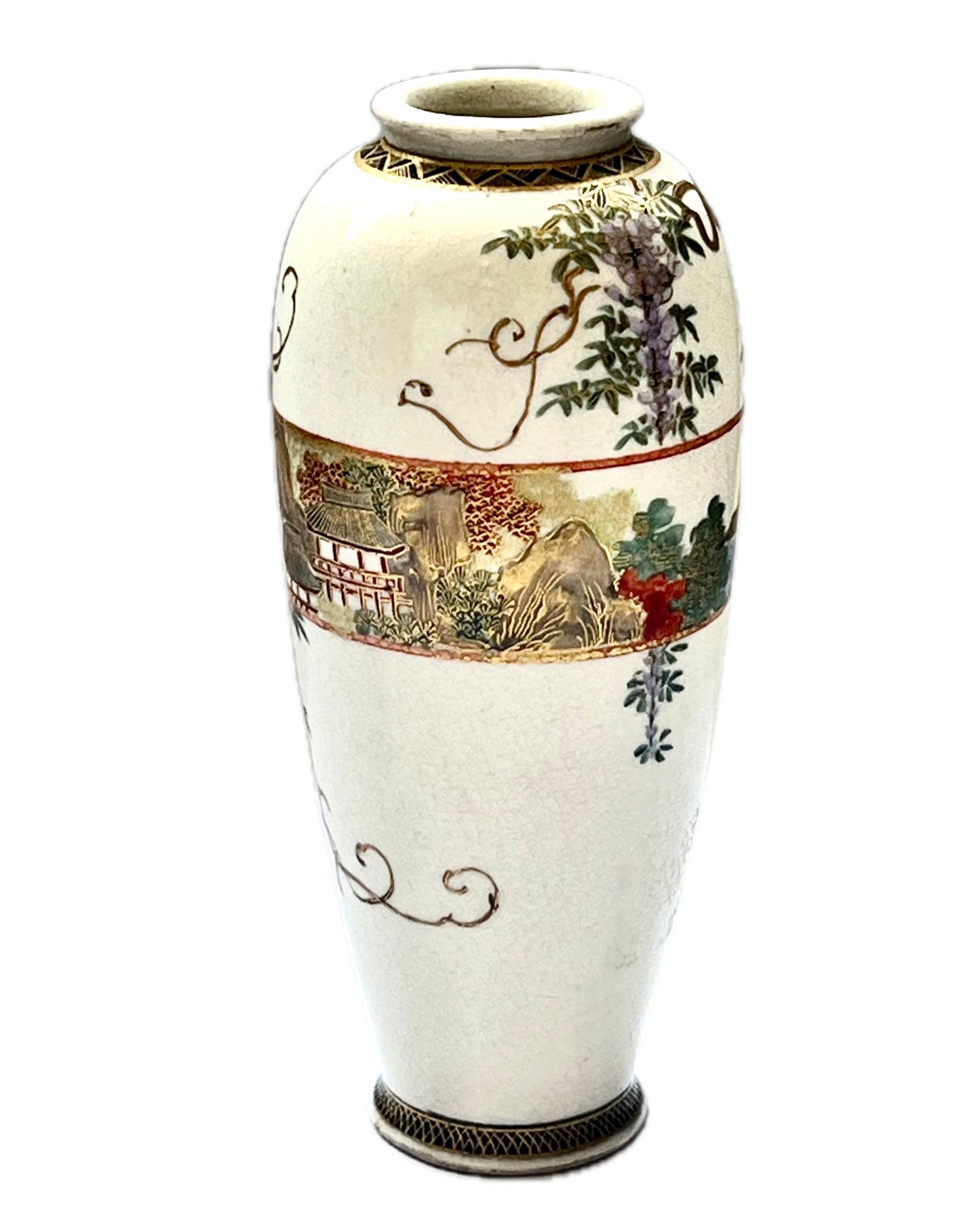Antique Satsuma porcelain vase circa Meiji period, mid to late 19th century