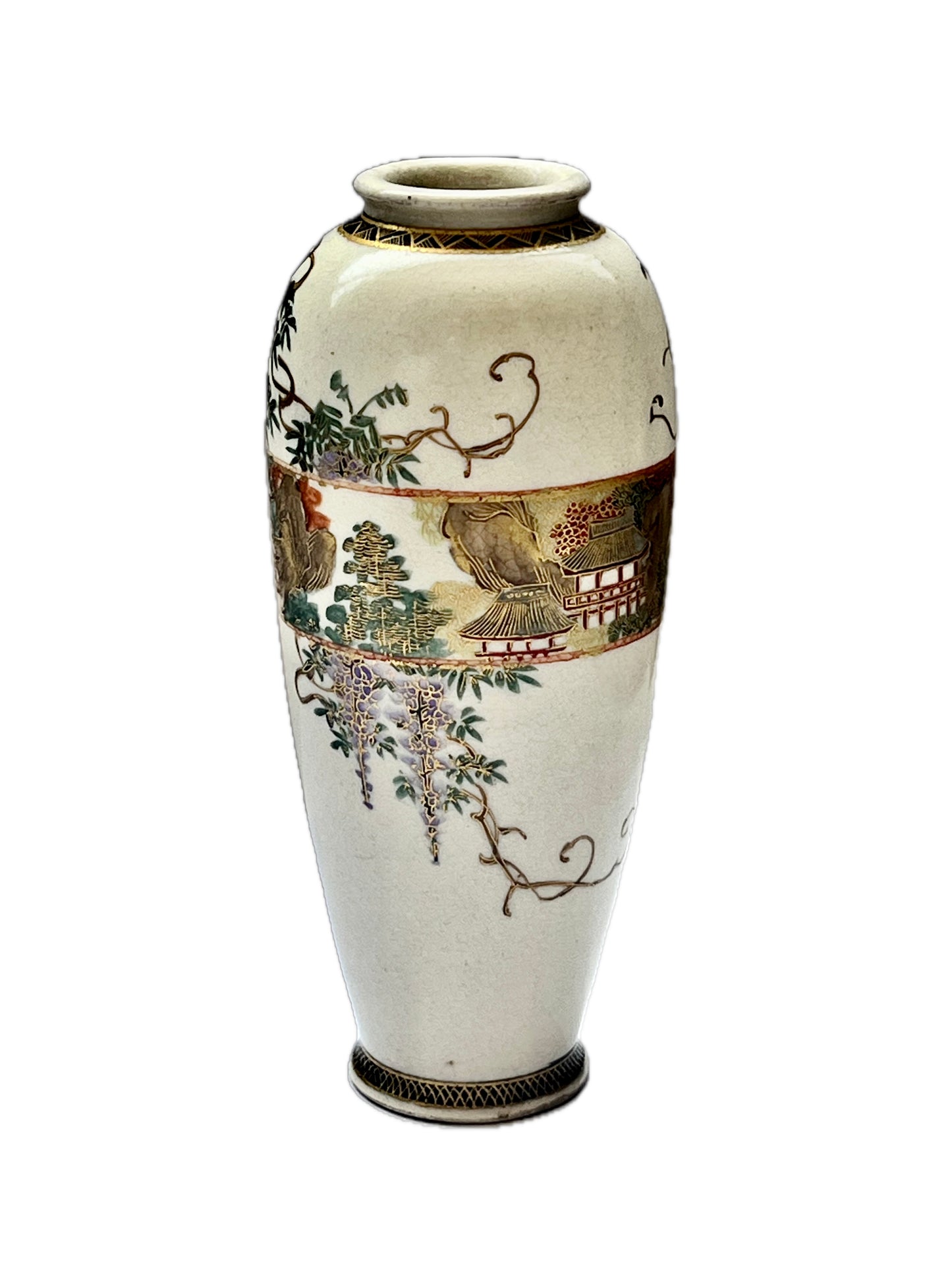 Antique Satsuma porcelain vase circa Meiji period, mid to late 19th century