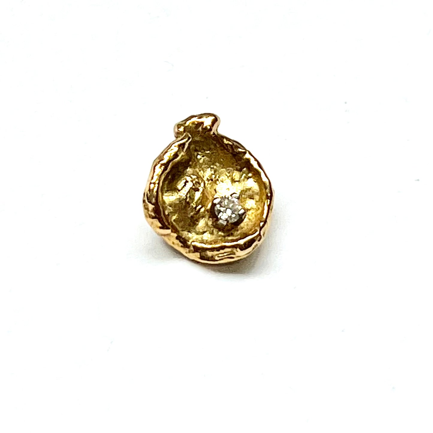 Beautiful modernist 18ct gold and diamond pendant