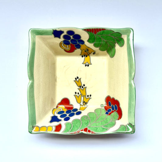 Plato para dulces de porcelana Art Déco Royal Doulton Art Déco de la década de 1930 con diseño Caprice