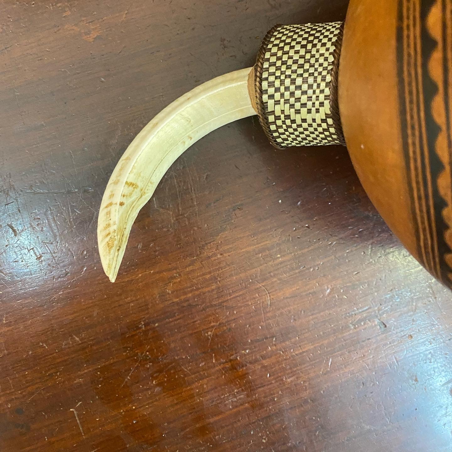 Very Old Vintage Lime Container Gourd from Trobriand Island, Papua New Guinea