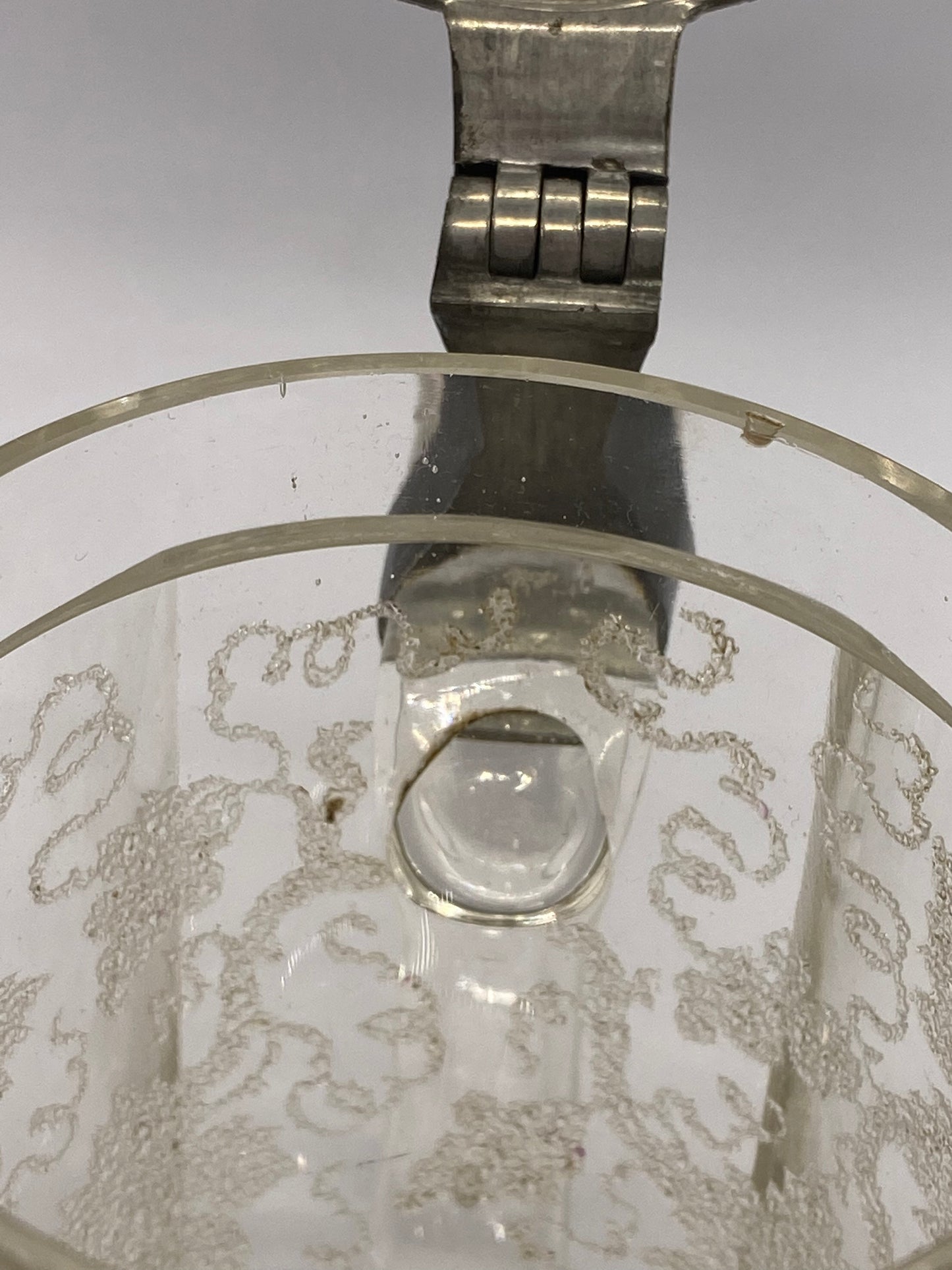 Jarra de cristal de Europa continental del siglo XIX (con placa de porcelana pintada a mano)