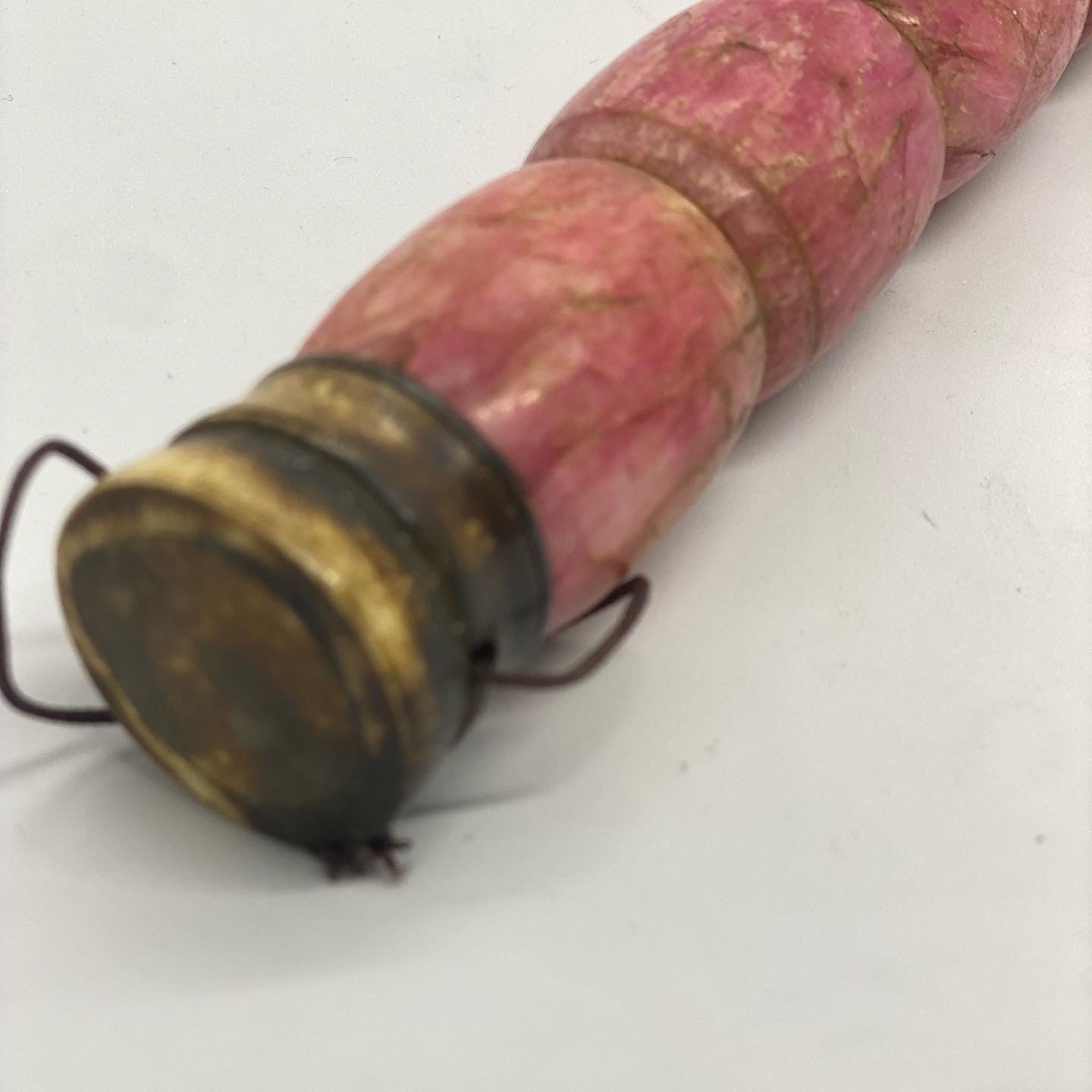 古董粉红色中国书法家毛笔,可能产于 19 世纪(不寻常的发现!)