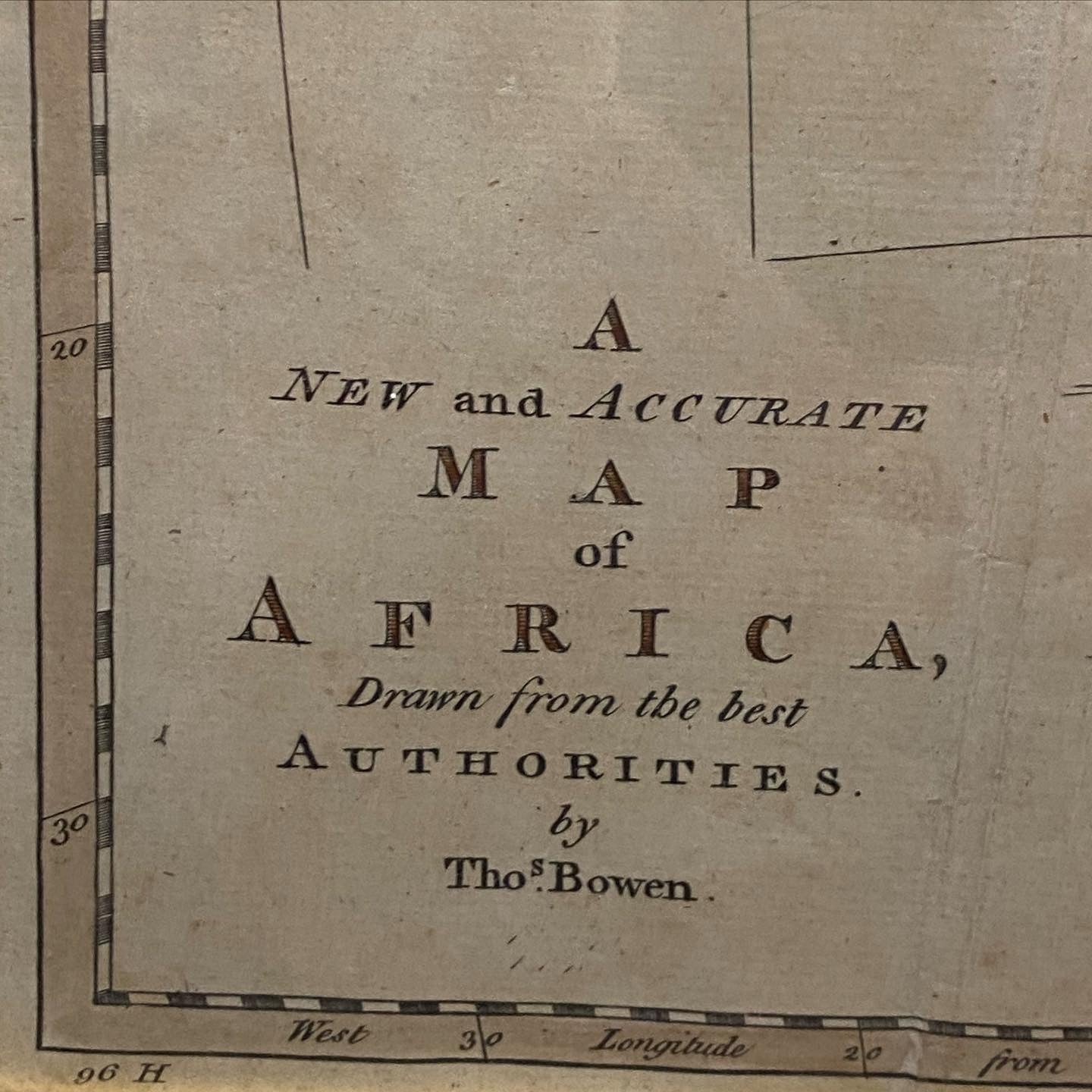 Large and Rare 18th c. English Map of Africa