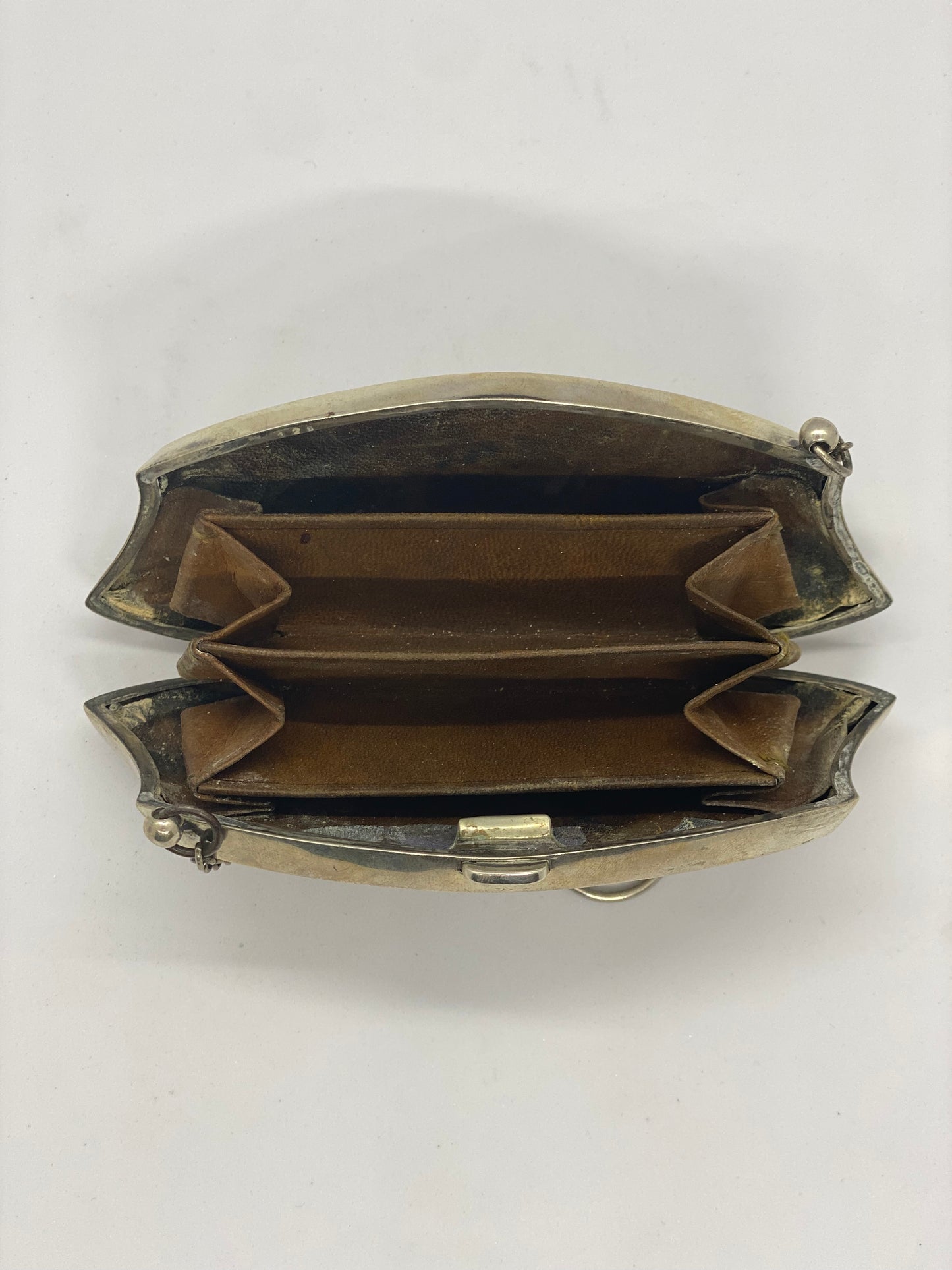 古董爱德华纯银女士腰带钱包