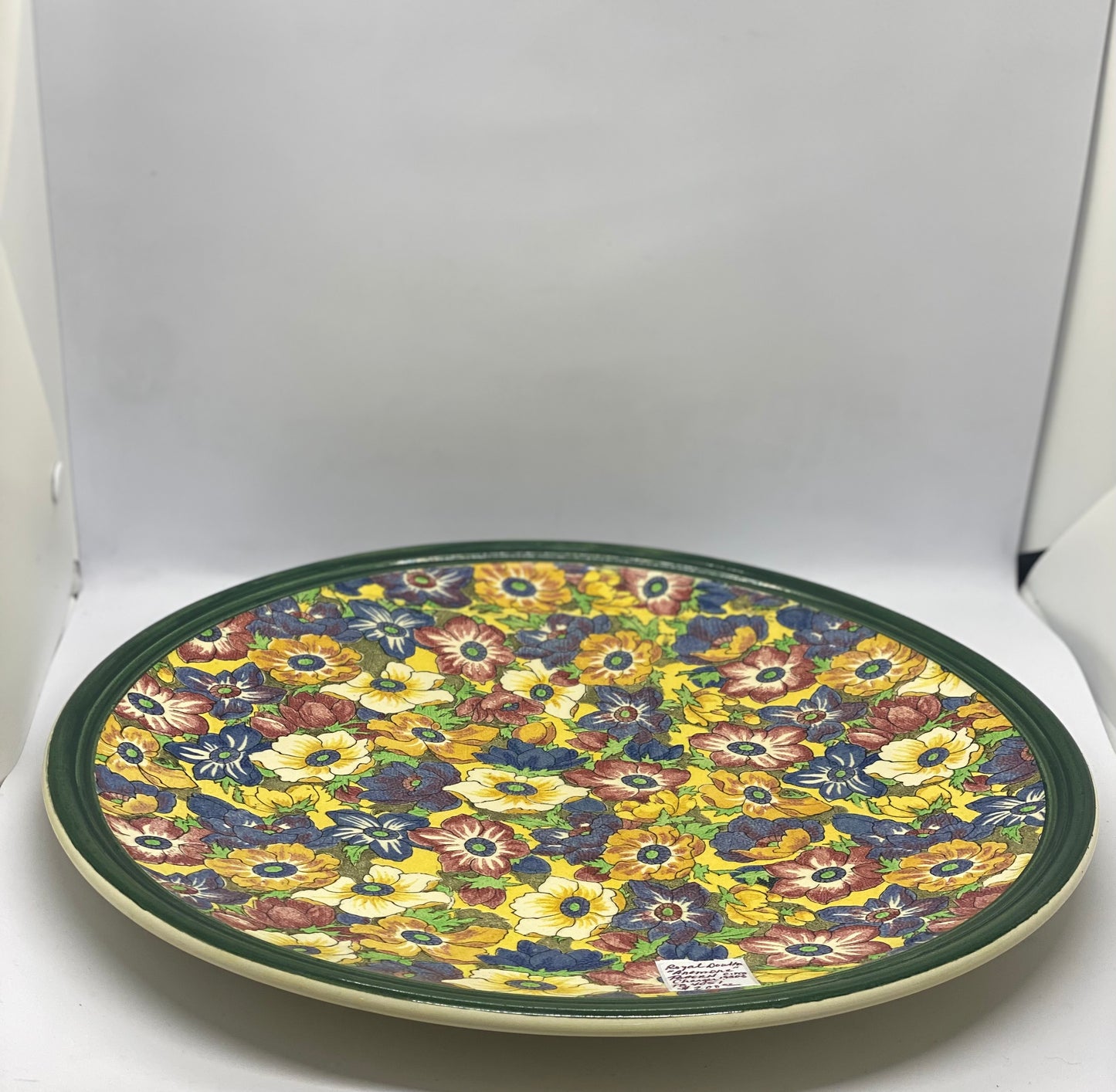 1930s Art Deco Era Royal Doulton Charger in Anemone pattern.