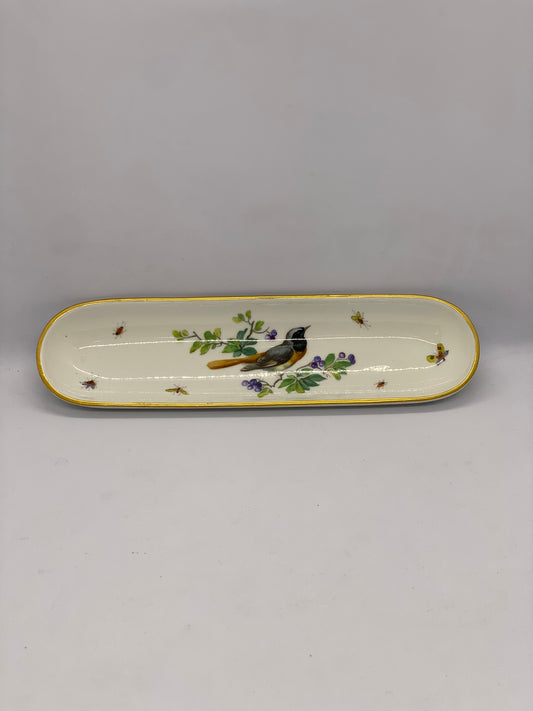 Precioso y raro plato para alfileres de Meissen del siglo XIX