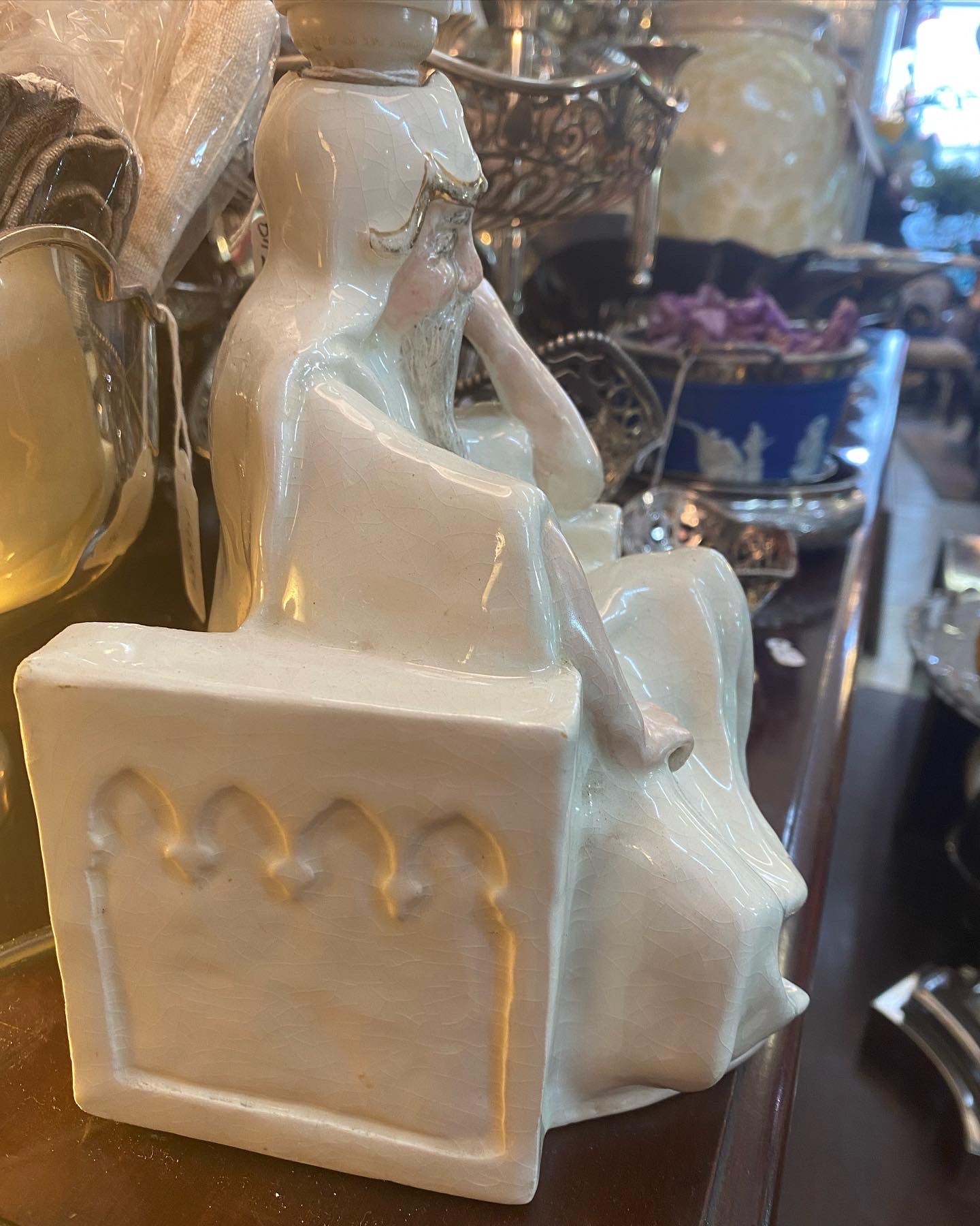 “David Lamenting Absalom” Midcentury Studio Pottery Lamp