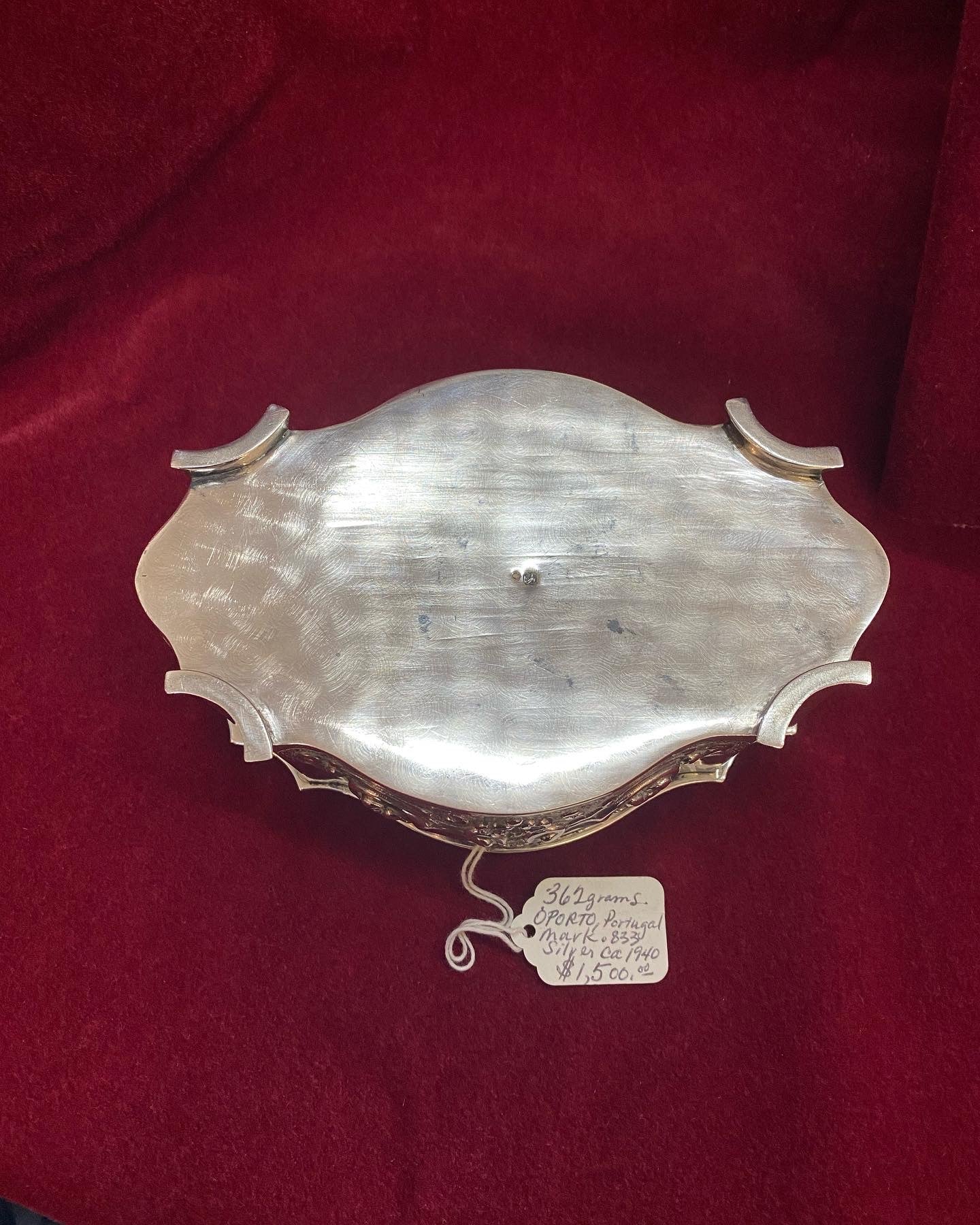 Vintage 1940s Solid Sterling Silver Portuguese Jewelry Casket