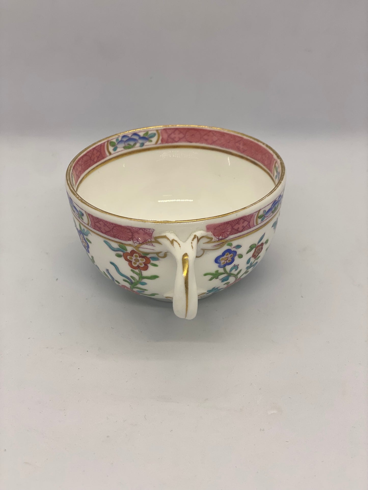 Juego de taza de té y platillo Minton de inspiración chinoiserie antiguo, circa 1858