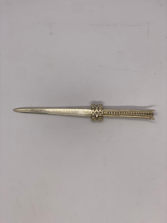 *Rare example* Prince of Wales Commemorative Sterling Silver Letter Opener 1981