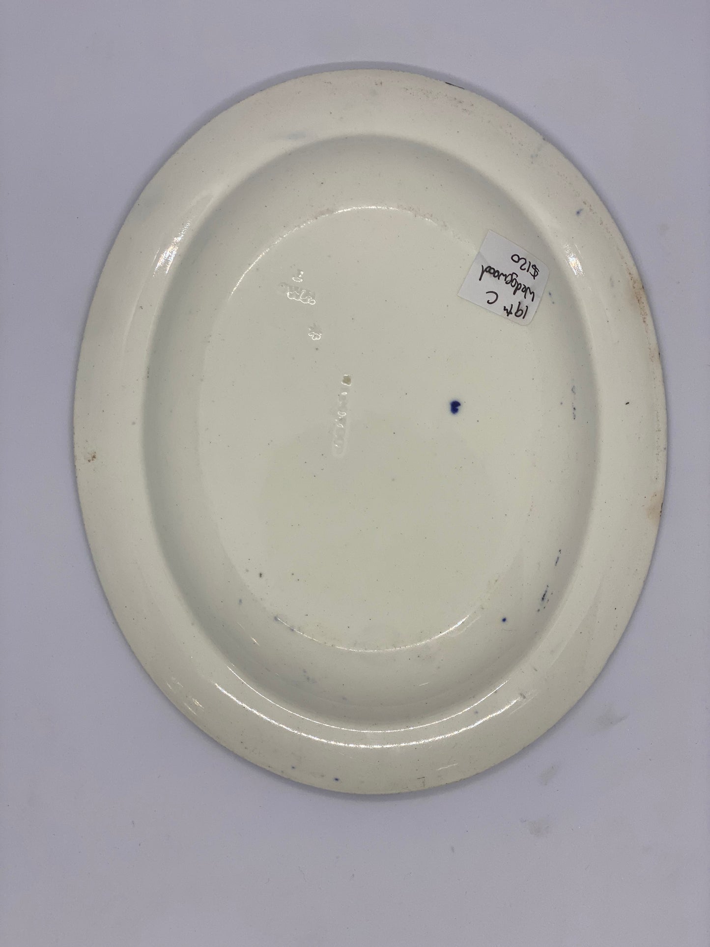 #1- Antique Wedgwood Serving Platter in Unusual Indigo & Black Paisley Pattern