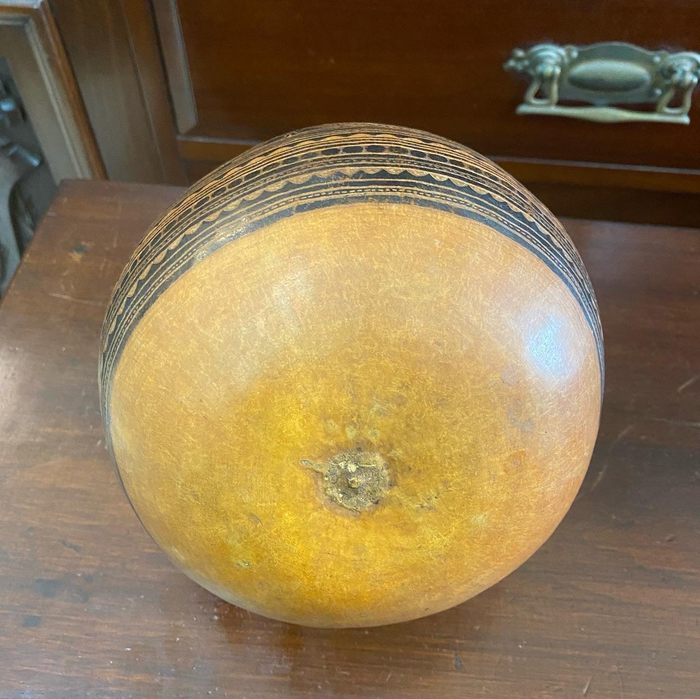 Very Old Vintage Lime Container Gourd from Trobriand Island, Papua New Guinea