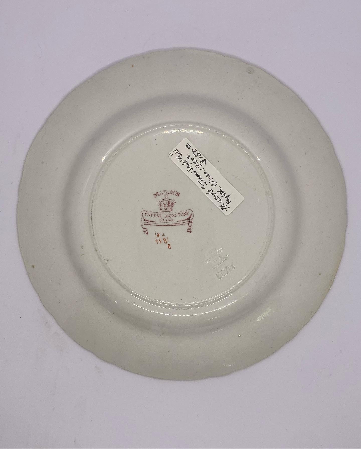 Plato de piedra de hierro estilo Imari de la época victoriana, finamente elaborado