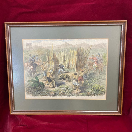 “Una cacería de tigres en Java (a partir de un boceto de M. Bonnet)”, fechado en 1862.