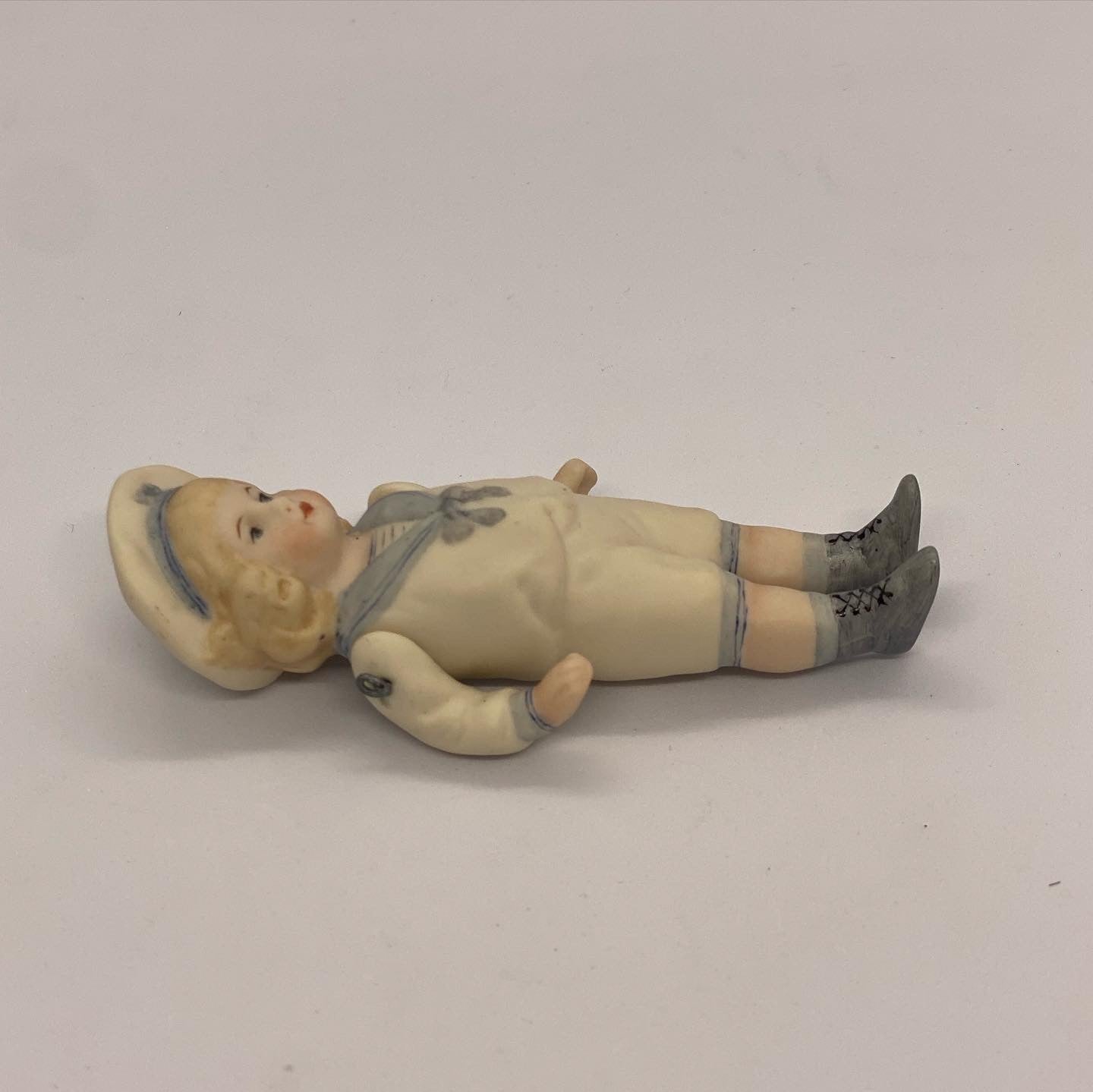 Lovely vintage Hertwig German sailor boy figurine in bisque porcelain