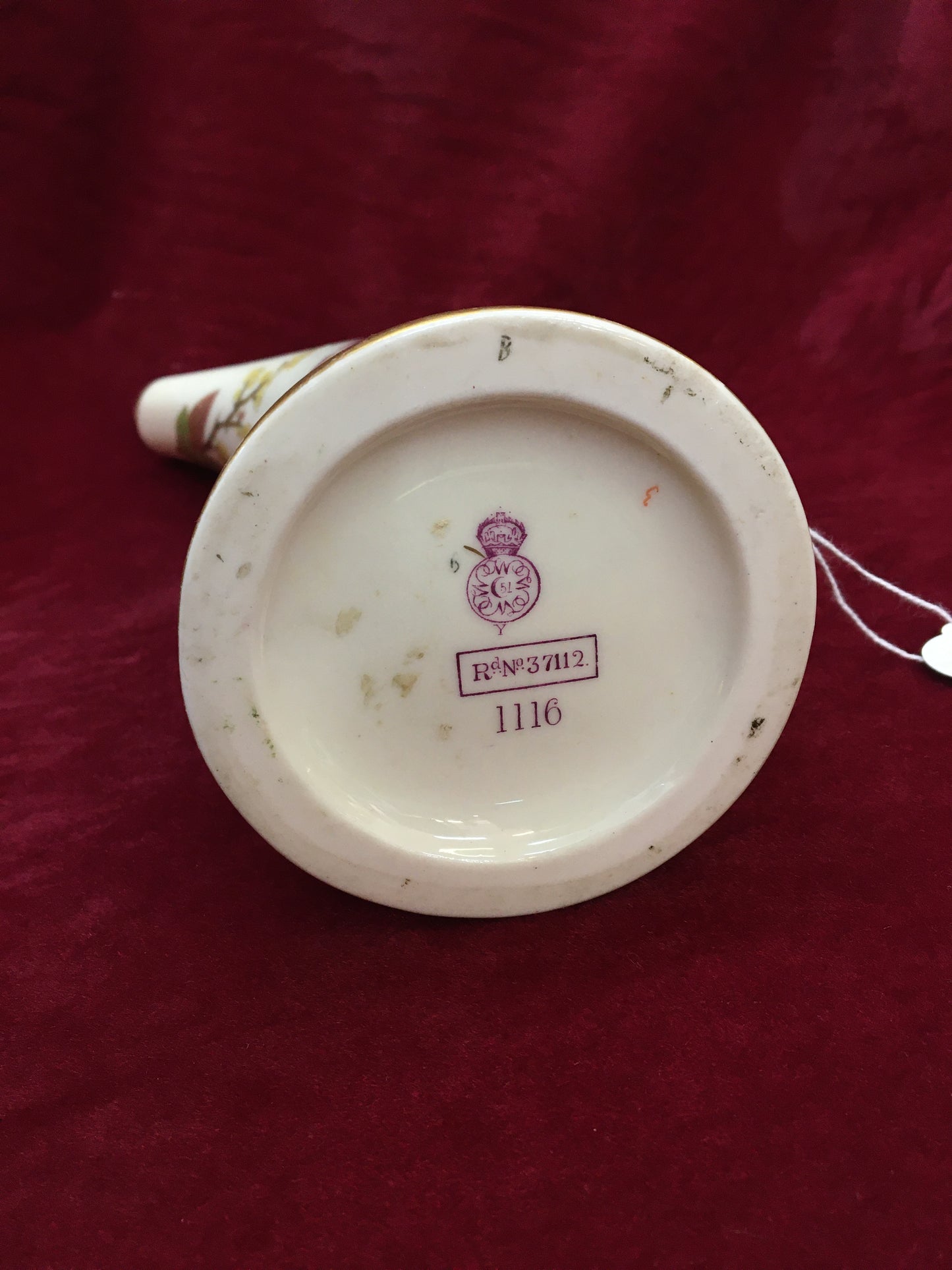 Art Nouveau Royal Worcester Blush Ivory Figural Horn Handled Pitcher