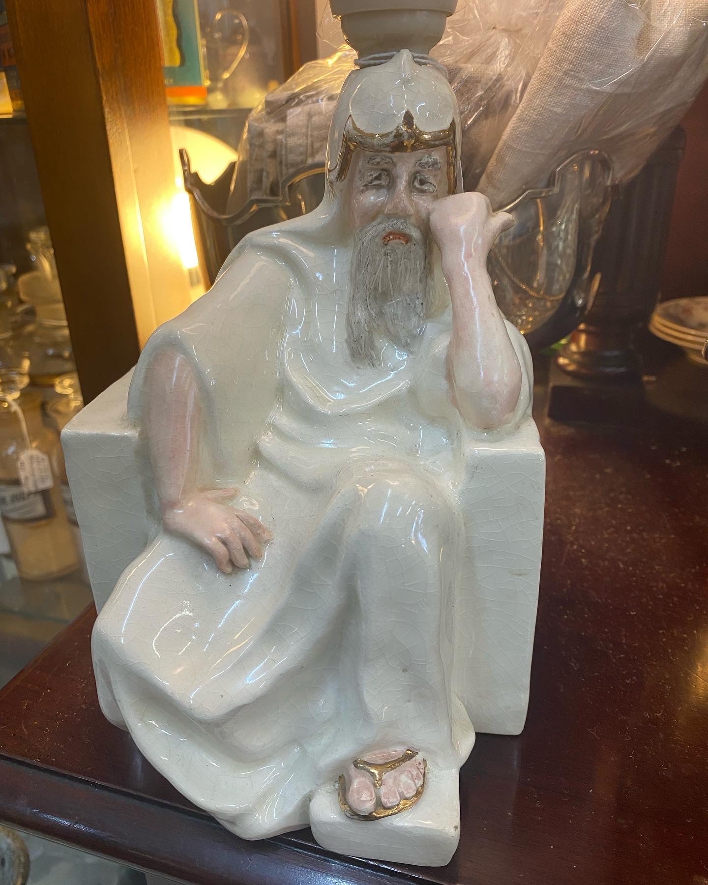 “David Lamenting Absalom” Midcentury Studio Pottery Lamp