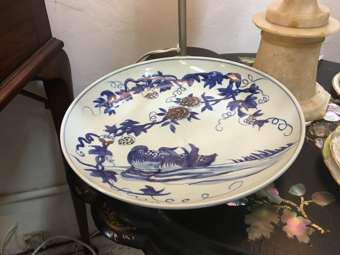 Auspicious Early Qing Plate with Jiaqing Porcelain Mark