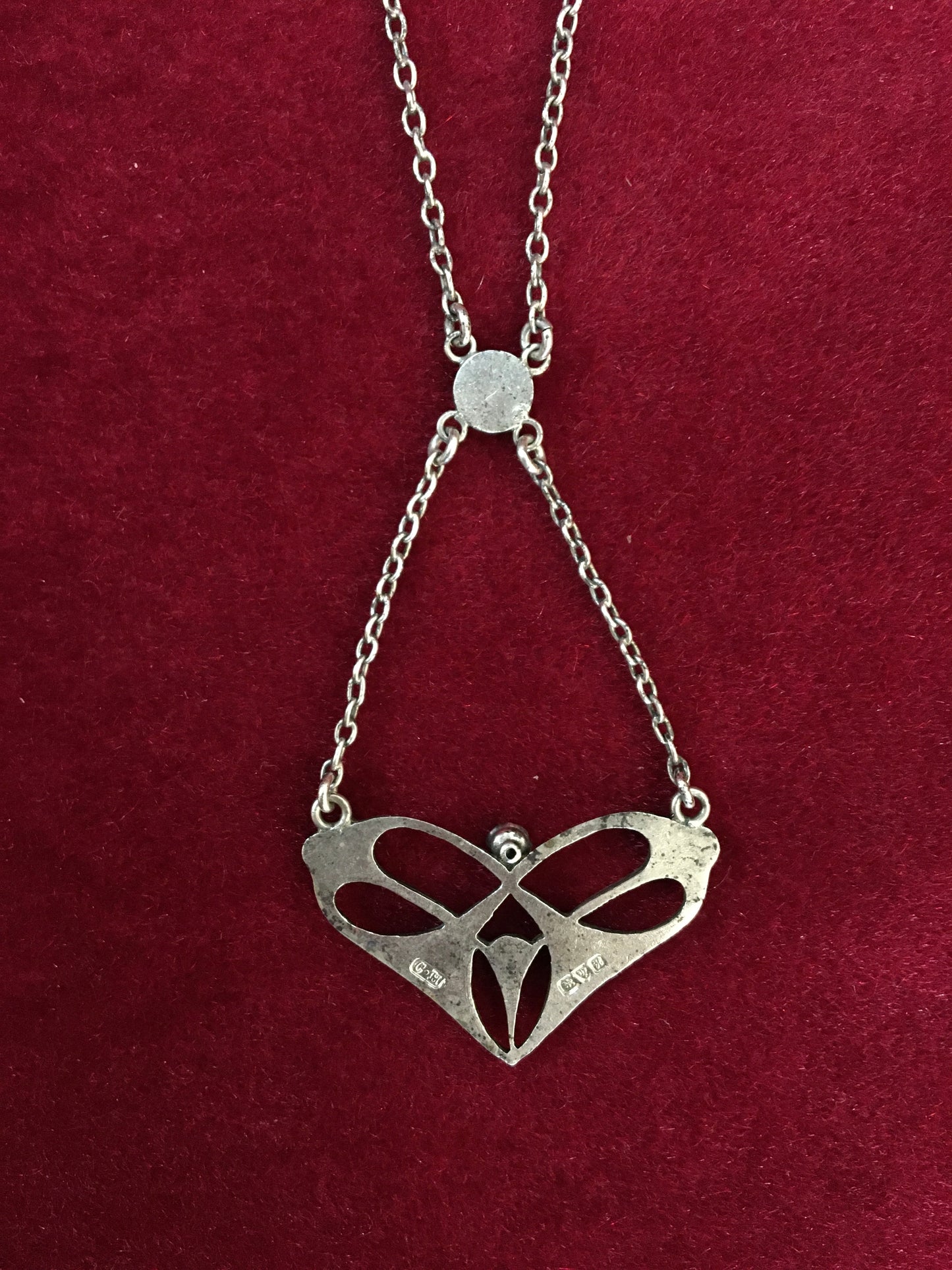 Guilloche Enamel and Sterling Art Nouveau Necklace by Charles Horner