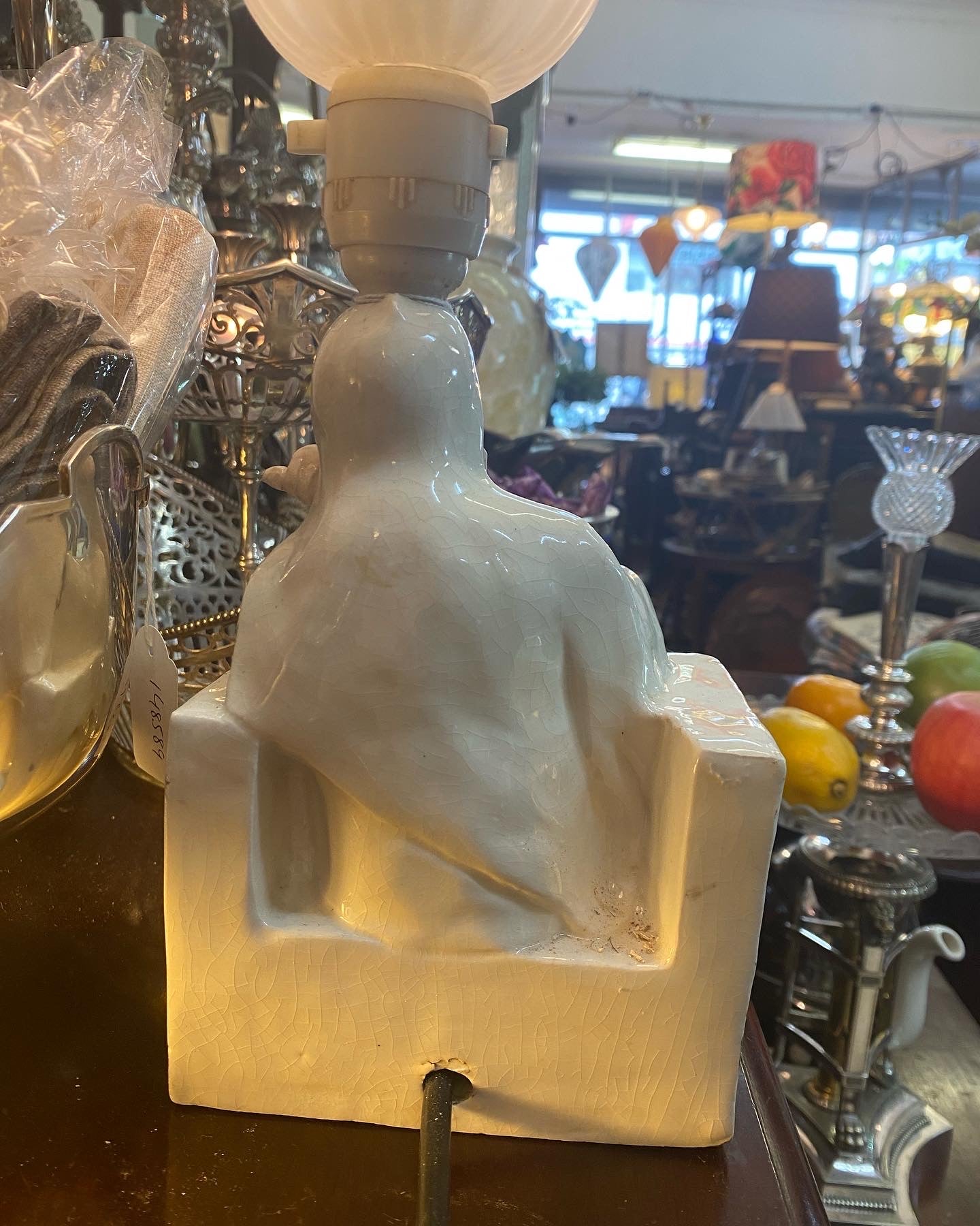 “David Lamenting Absalom” Midcentury Studio Pottery Lamp